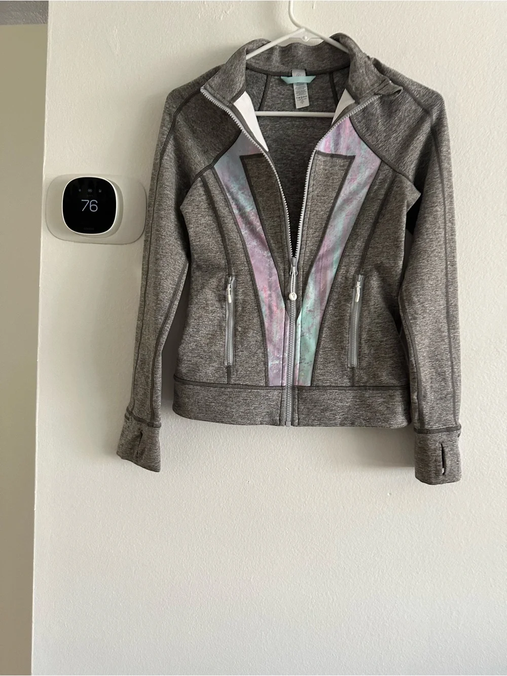 Ivivva girl Gray Performance Jacket - Lightweight Long Sleeve size 12
